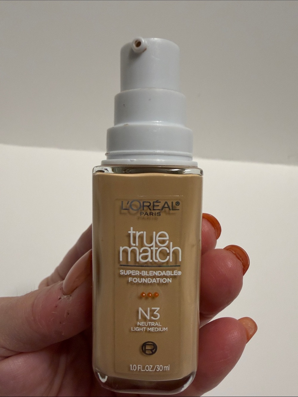 L'Oreal True Match Foundation N3 Neutral Light Medium - Beige Bottle
